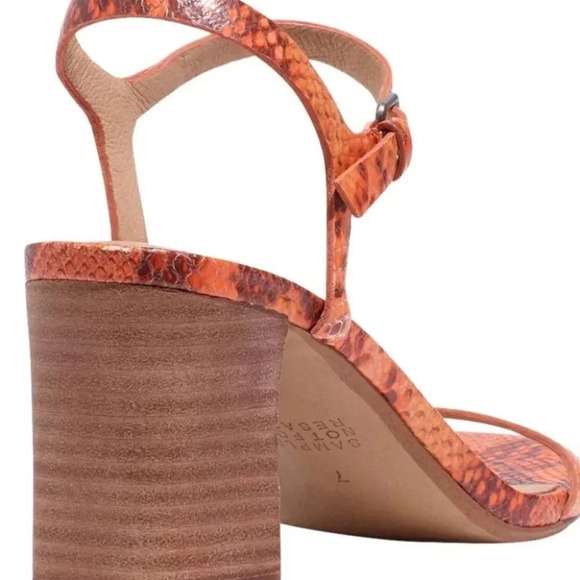 Madewell Sweet Tulip Snake Embossed Holly Leather Strappy Sandal Size 10 NIB - Picture 3 of 14